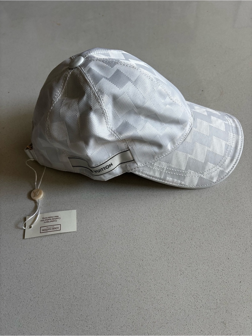 Louis Vuitton White Checker Baseball Cap